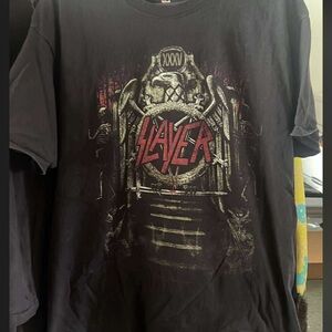 EUC Slayer 2018 World Tour Mens Graphic T-Shirt Metal Band Black Size XL